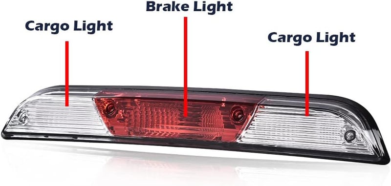 GPLUS LED 3rd Third Brake Light Compatible with Ford F150 2015 2016 2017,Compatible with F250 F350 F450 F550 Super Duty 2017 High Mount Rear Stop Light Cargo Lamp Red & Clear Lens Chrome Housing - Image 5
